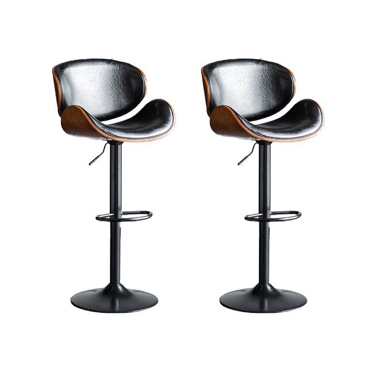 Contemporary Adjustable Height Swivel Bucket Bar Stool with Footrest
