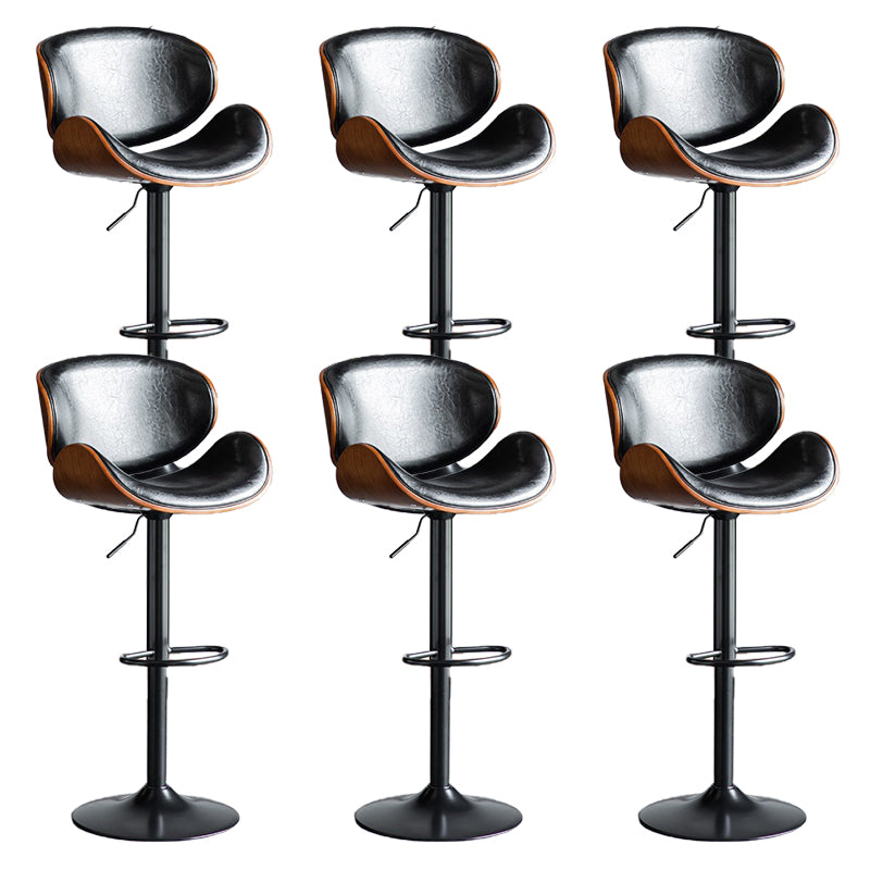Contemporary Adjustable Height Swivel Bucket Bar Stool with Footrest