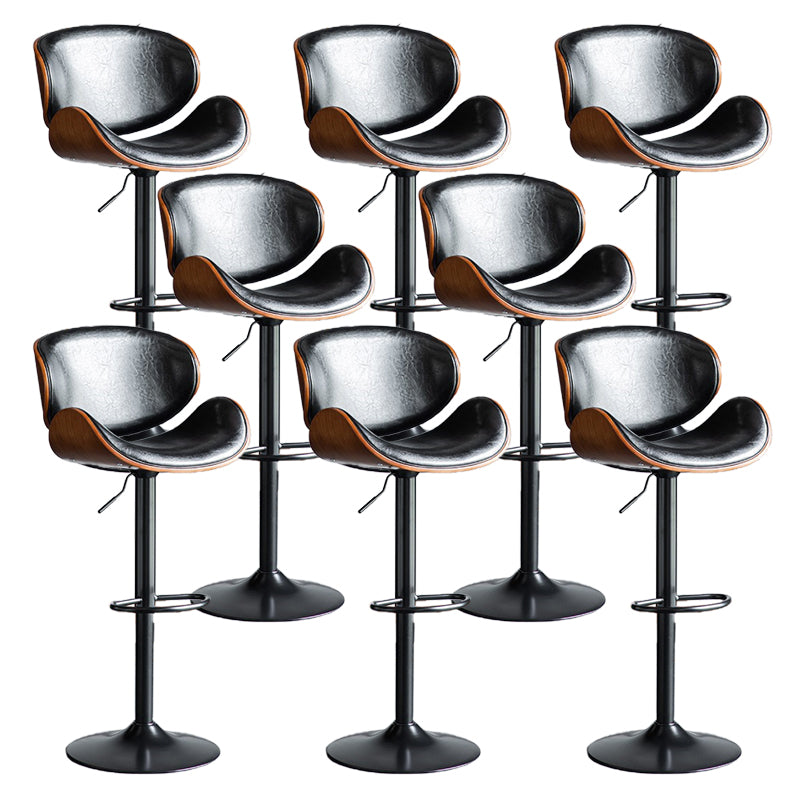 Contemporary Adjustable Height Swivel Bucket Bar Stool with Footrest