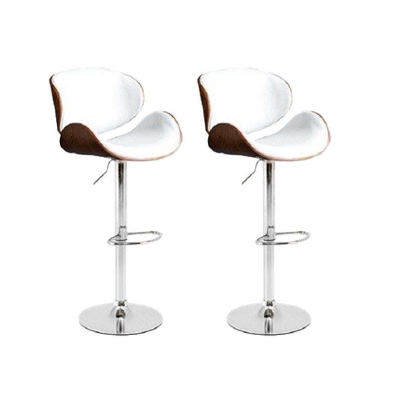 Contemporary Adjustable Height Swivel Bucket Bar Stool with Footrest