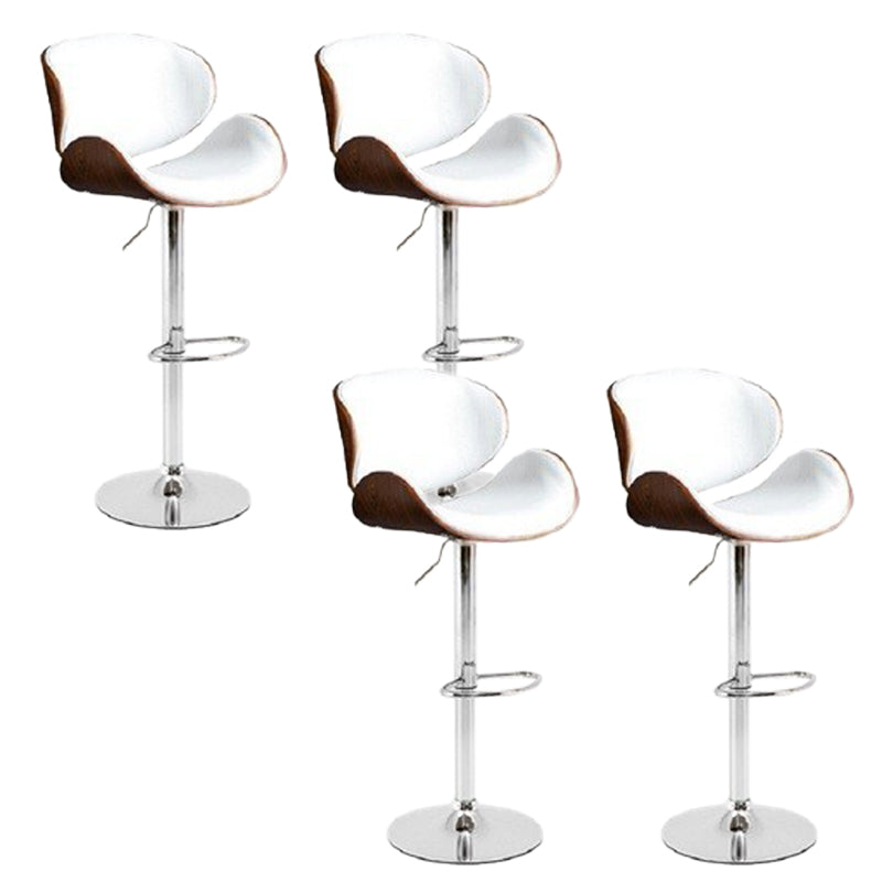 Contemporary Adjustable Height Swivel Bucket Bar Stool with Footrest