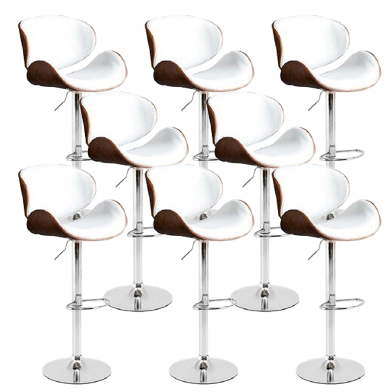 Contemporary Adjustable Height Swivel Bucket Bar Stool with Footrest