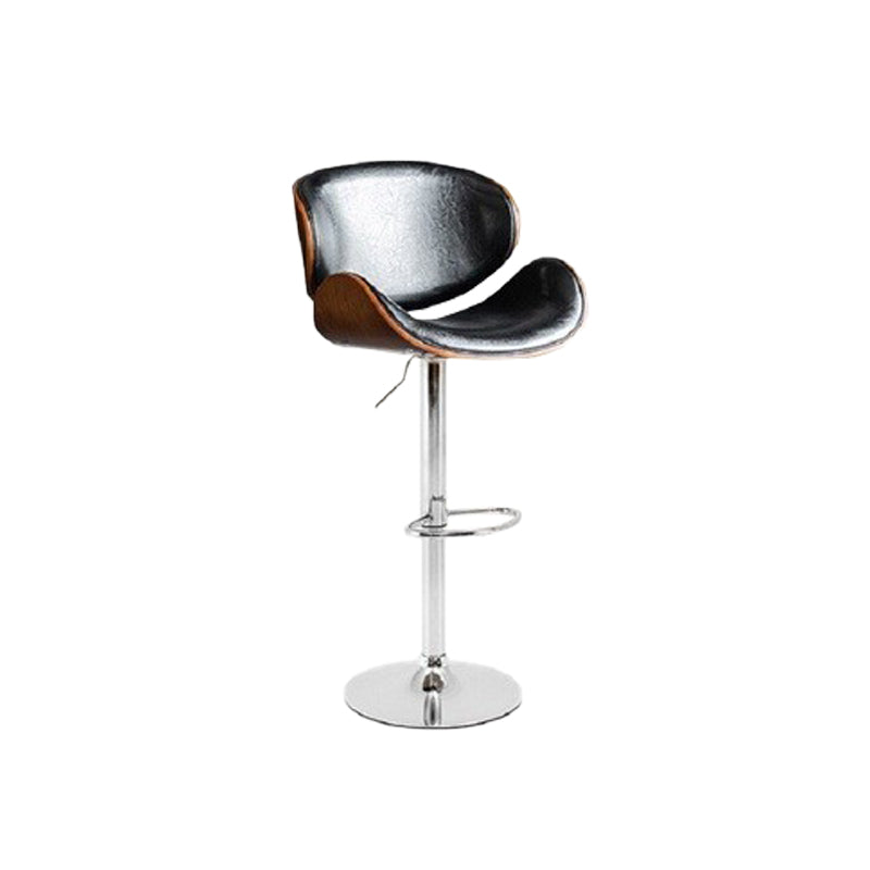 Contemporary Adjustable Height Swivel Bucket Bar Stool with Footrest