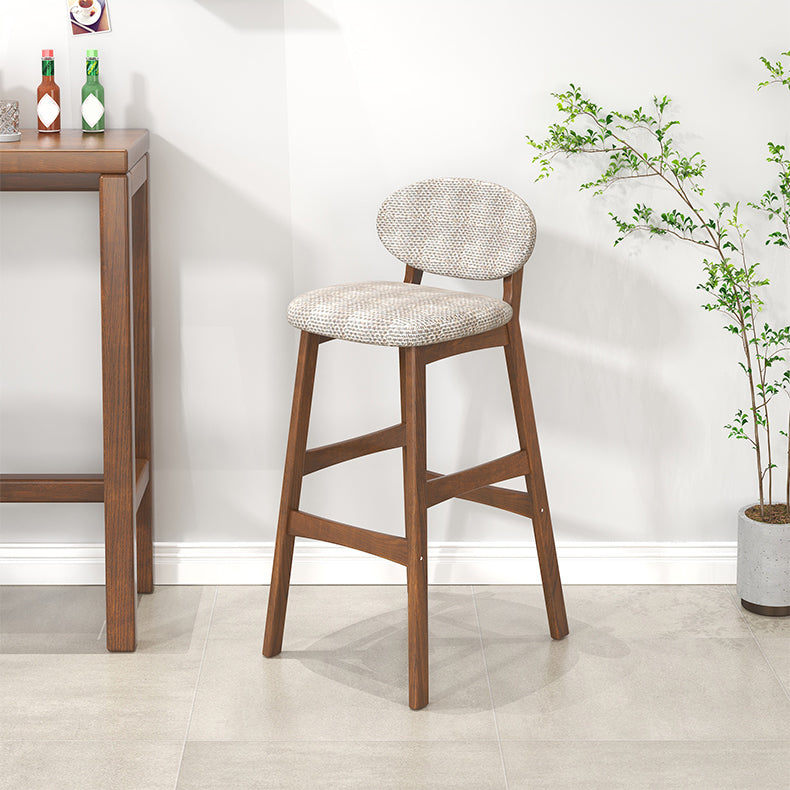 Contemporary 41.34" Upholstered Bar Stool with Solid Wood Base
