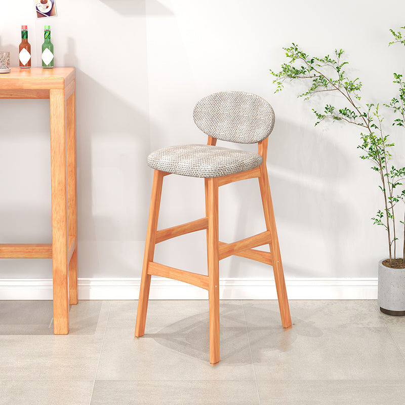 Contemporary 41.34" Upholstered Bar Stool with Solid Wood Base