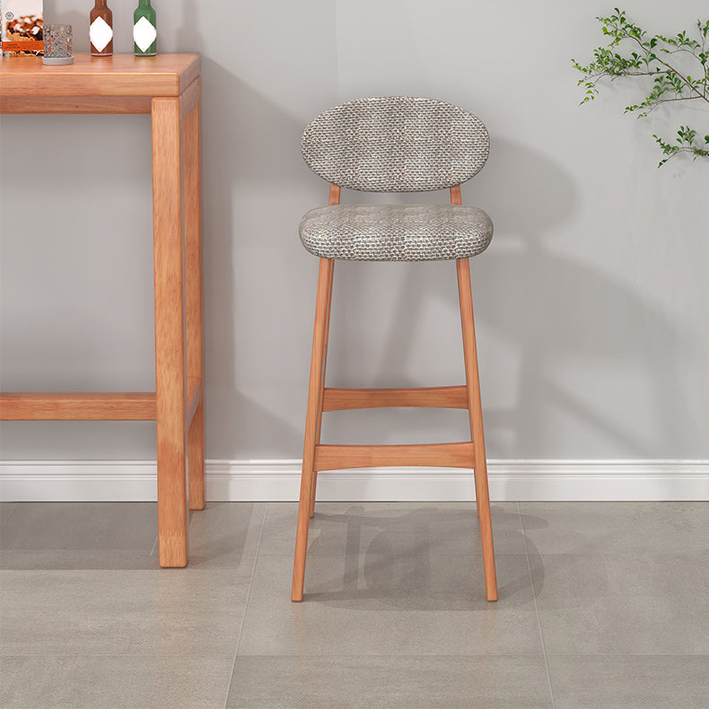 Contemporary 41.34" Upholstered Bar Stool with Solid Wood Base