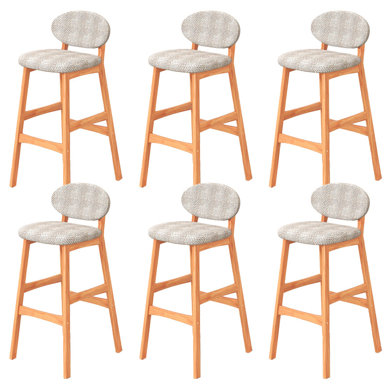 Contemporary 41.34" Upholstered Bar Stool with Solid Wood Base