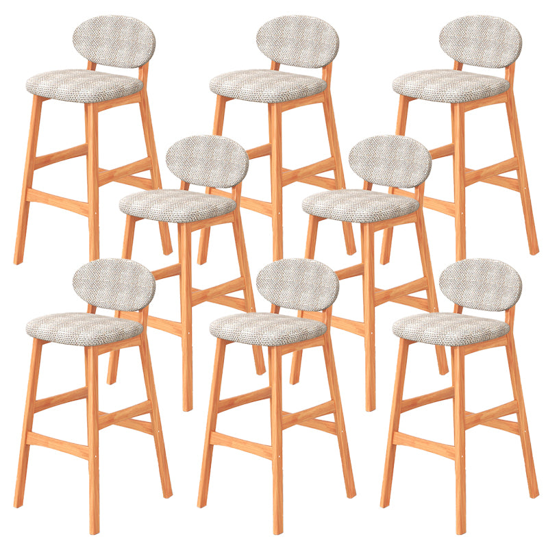 Contemporary 41.34" Upholstered Bar Stool with Solid Wood Base
