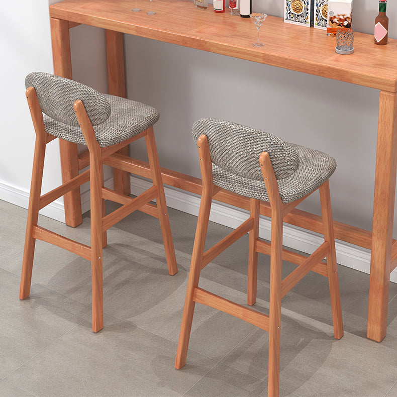 Contemporary 41.34" Upholstered Bar Stool with Solid Wood Base