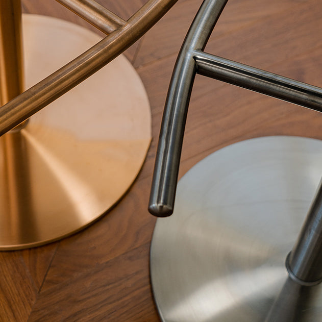 Glam Style Adjustable Swivel Upholstered Bar Stool with Metal Leg