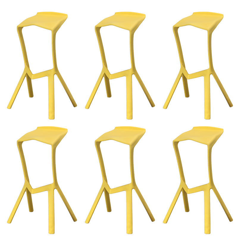 Contemporary Style Backless Plastic Stackable Bar Stool for Home