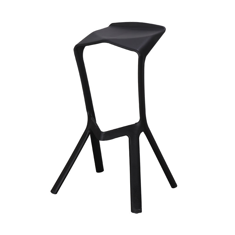 Contemporary Style Backless Plastic Stackable Bar Stool for Home