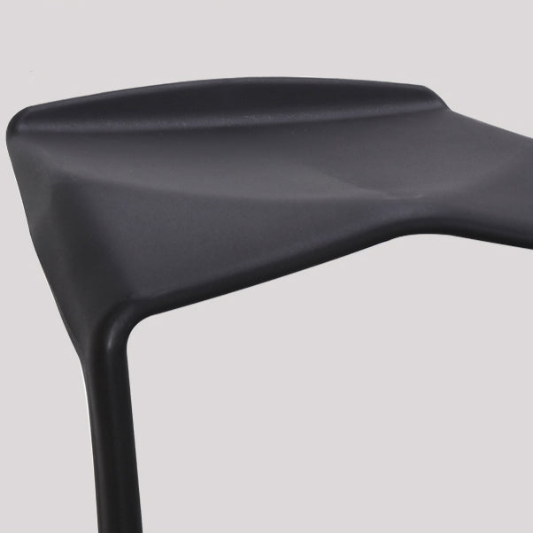 Contemporary Style Backless Plastic Stackable Bar Stool for Home