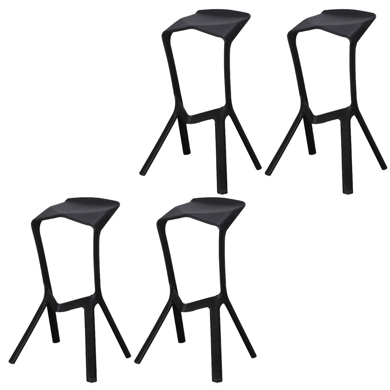 Contemporary Style Backless Plastic Stackable Bar Stool for Home