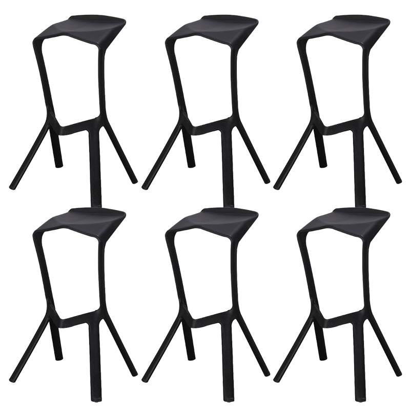 Contemporary Style Backless Plastic Stackable Bar Stool for Home
