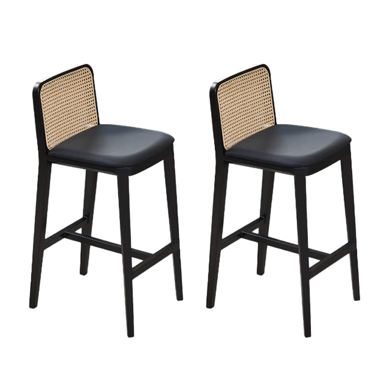 Contemporary Style Low Back Solid Wood Armless Bar Stool for Home