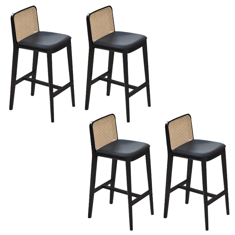 Contemporary Style Low Back Solid Wood Armless Bar Stool for Home
