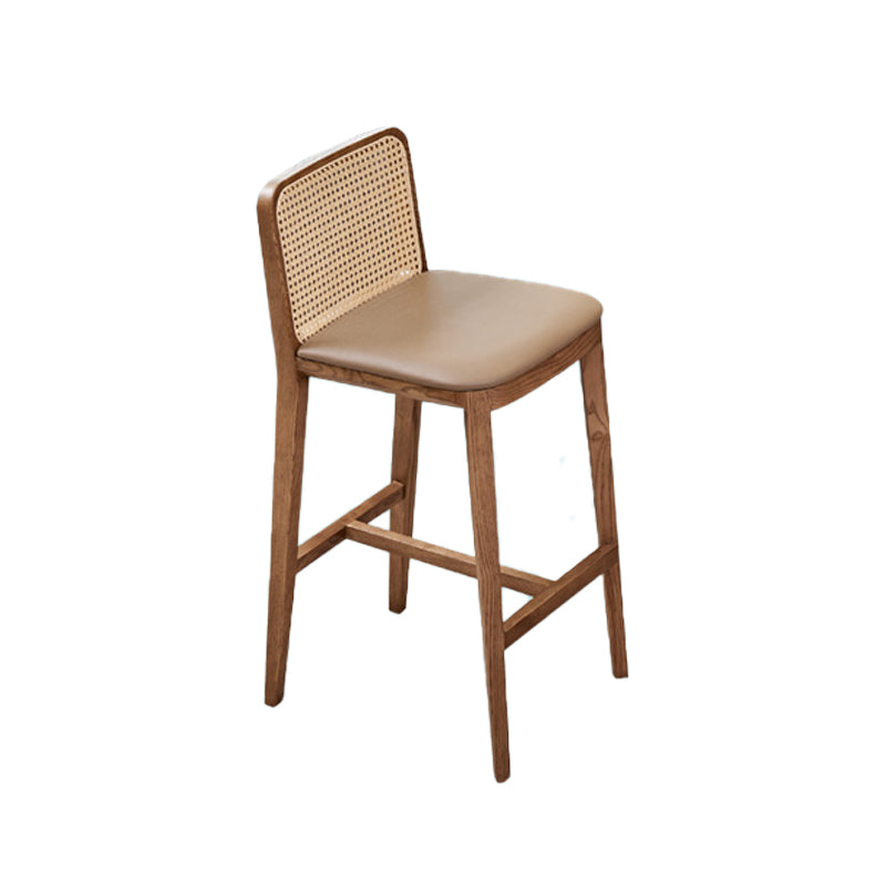Contemporary Style Low Back Solid Wood Armless Bar Stool for Home
