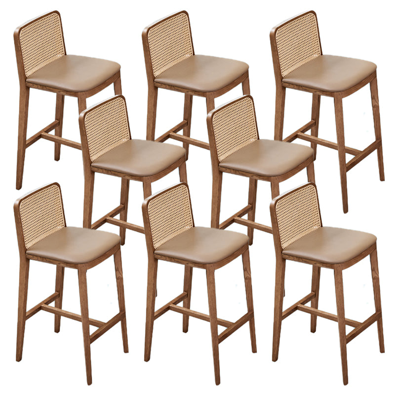 Contemporary Style Low Back Solid Wood Armless Bar Stool for Home
