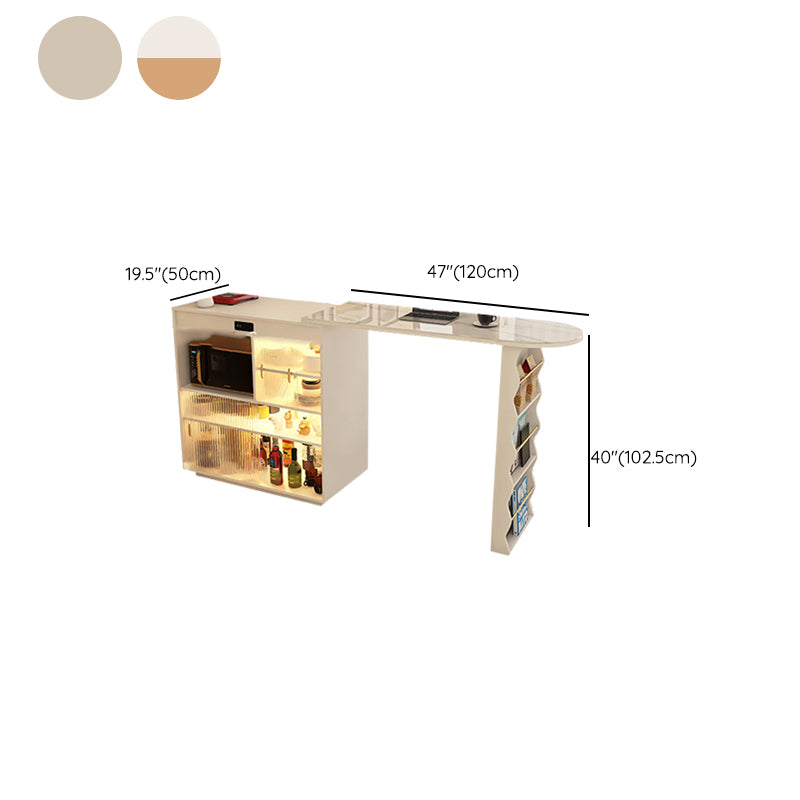 Contemporary Style 1/2 Pieces Stone Specialty Bar Table Set for Living Room