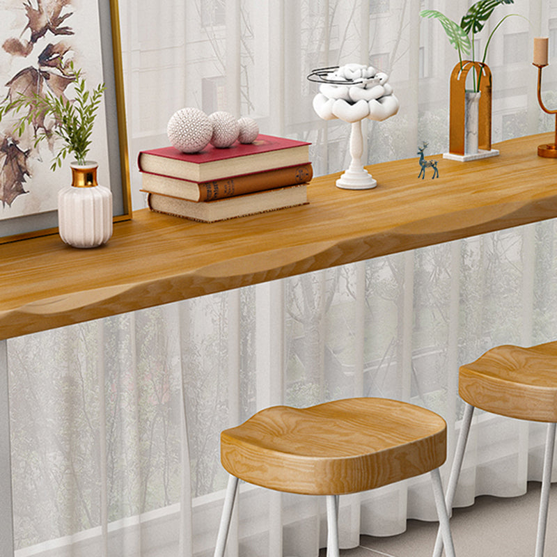 1/4 Pieces Modern Rectangle Solid Wood Top Counter Table with High Stools