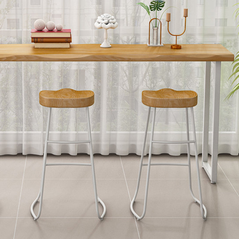 1/4 Pieces Modern Rectangle Solid Wood Top Counter Table with High Stools