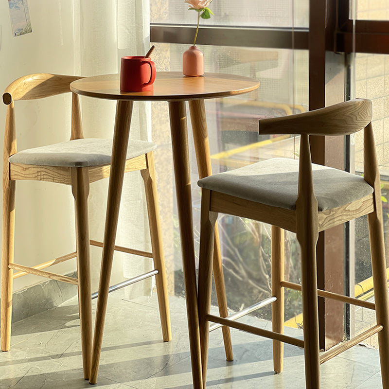 Contemporary Style Solid Wood Round Bar Dining Table for Home