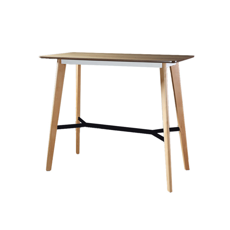 Modern Style Wooden Top Rectangle 4 Legs Bar Dining Table for Home