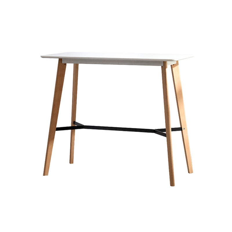 Modern Style Wooden Top Rectangle 4 Legs Bar Dining Table for Home