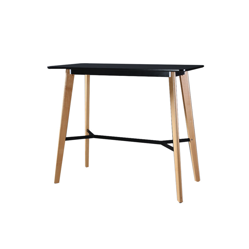 Modern Style Wooden Top Rectangle 4 Legs Bar Dining Table for Home