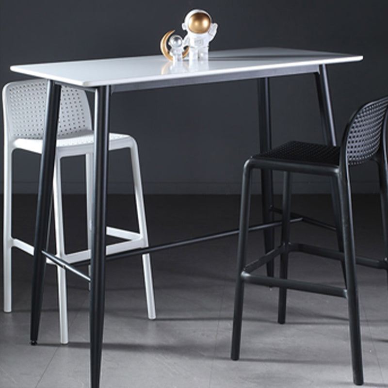 Modern Style Wooden Top Rectangle 4 Legs Bar Dining Table for Home