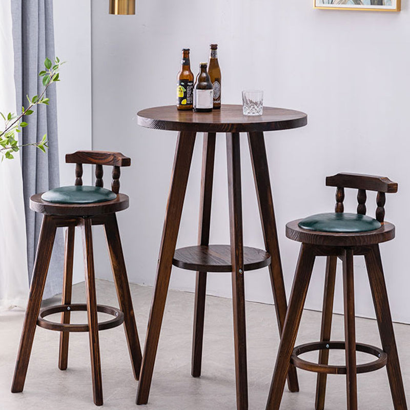 Contemporary Style Round Solid Wood Bar Dining Table for Home Use