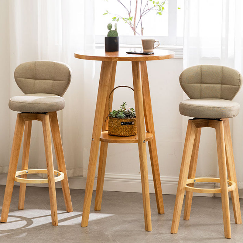 Contemporary Style Round Solid Wood Bar Dining Table for Home Use