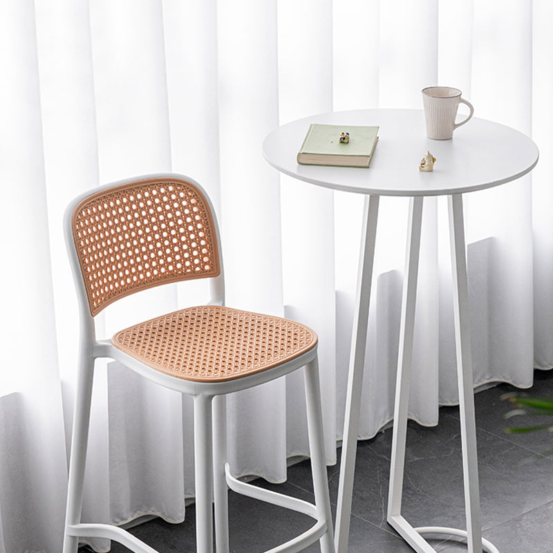 Contemporary Style Round Wooden Top Bar Dining Table for Home Use