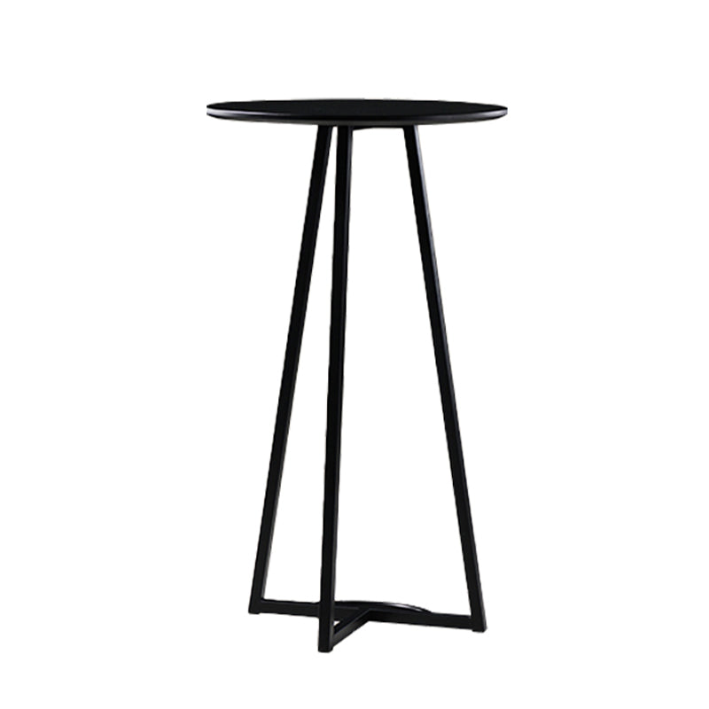 Contemporary Style Round Wooden Top Bar Dining Table for Home Use