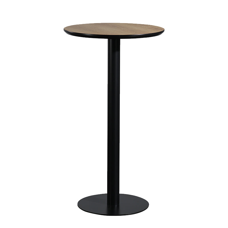 Contemporary Round Wood Top Bar Dining Table for Coffee Shop