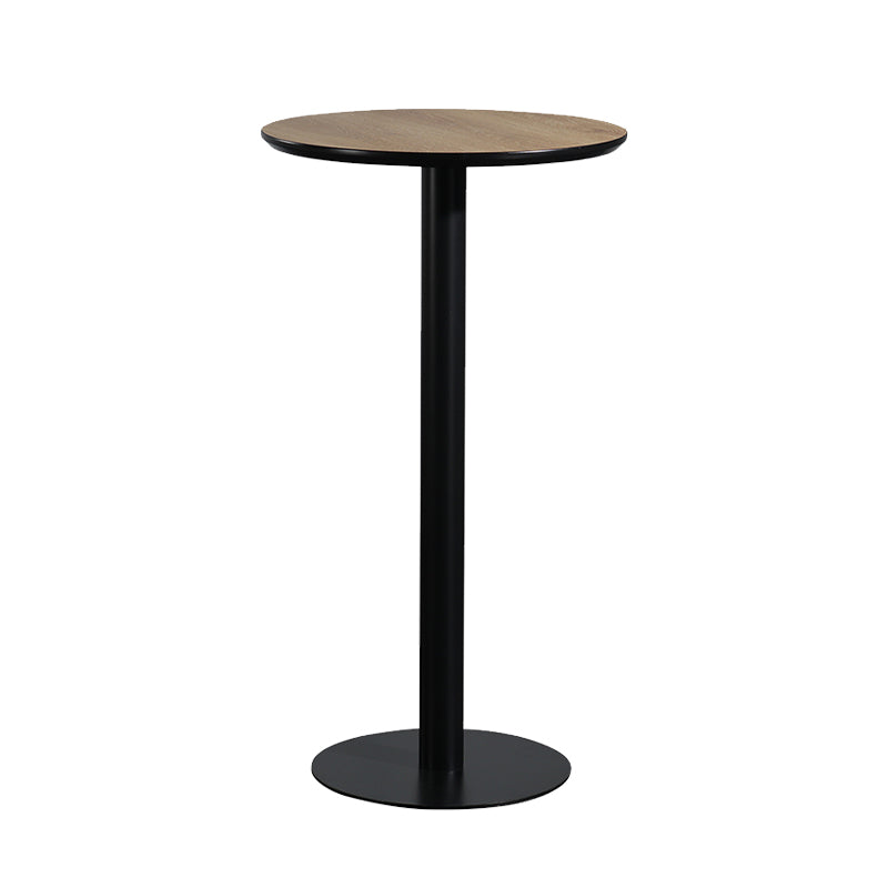 Contemporary Round Wood Top Bar Dining Table for Coffee Shop