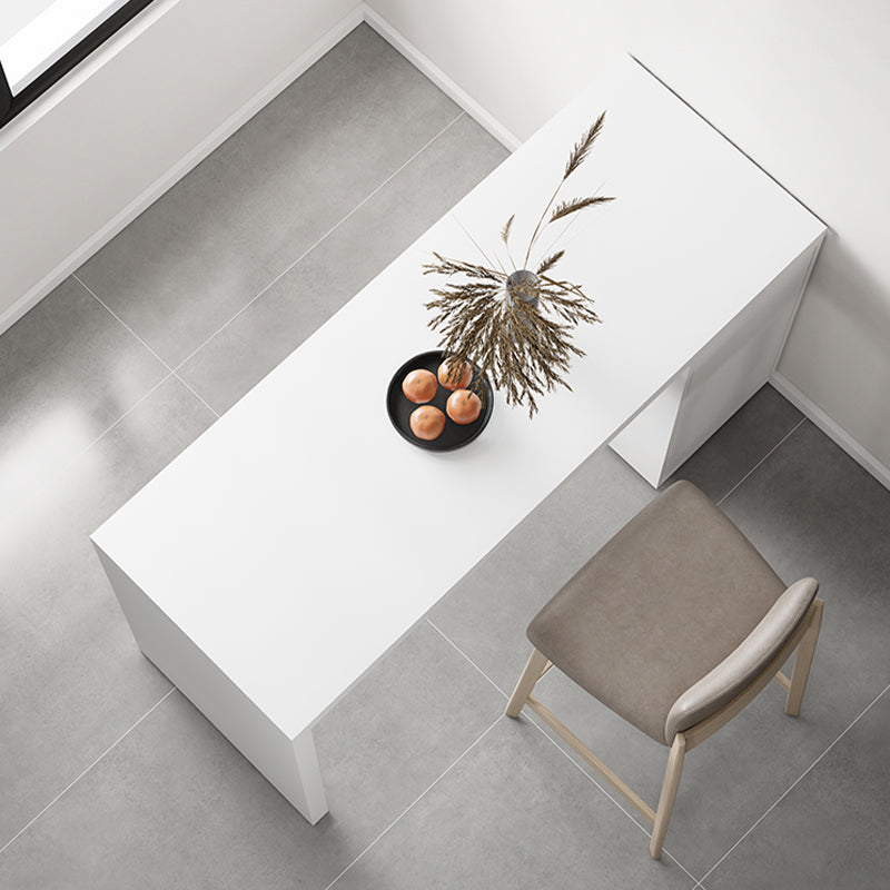 Modern Sintered Stone Top Rectangle White Bar Dining Table with Storage