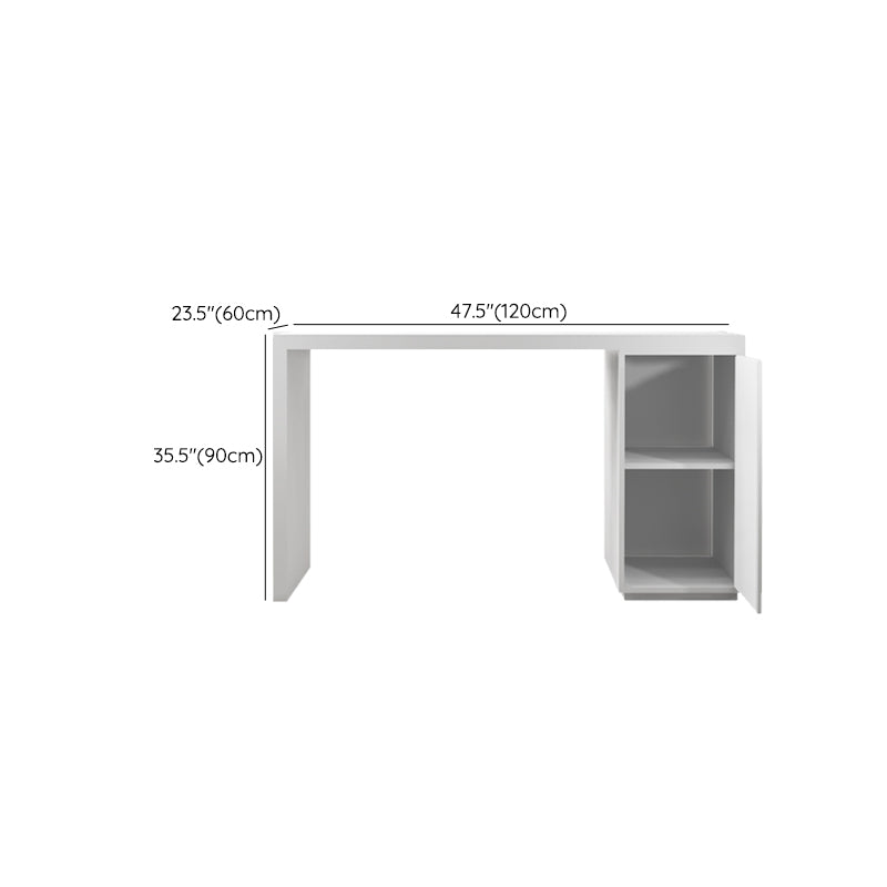 Modern Sintered Stone Top Rectangle White Bar Dining Table with Storage