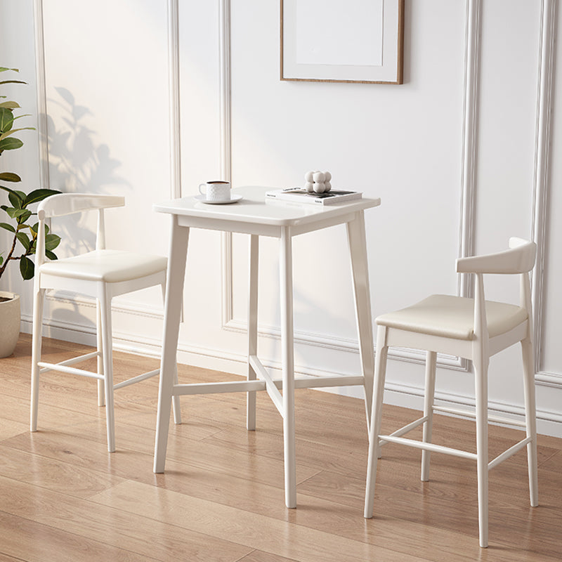 23.6"x23.6"x41.3" Rubberwood Solid Wood Bar Table for Kitchen Dining Room