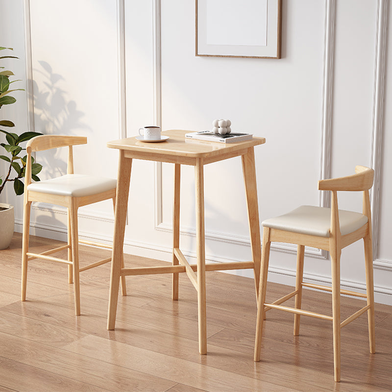 23.6"x23.6"x41.3" Rubberwood Solid Wood Bar Table for Kitchen Dining Room