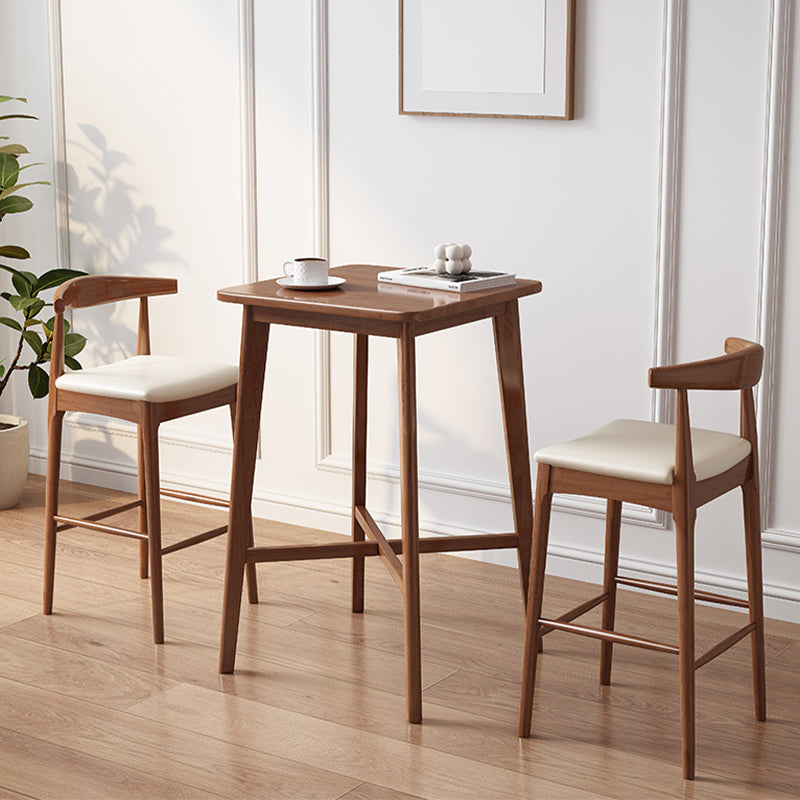 23.6"x23.6"x41.3" Rubberwood Solid Wood Bar Table for Kitchen Dining Room