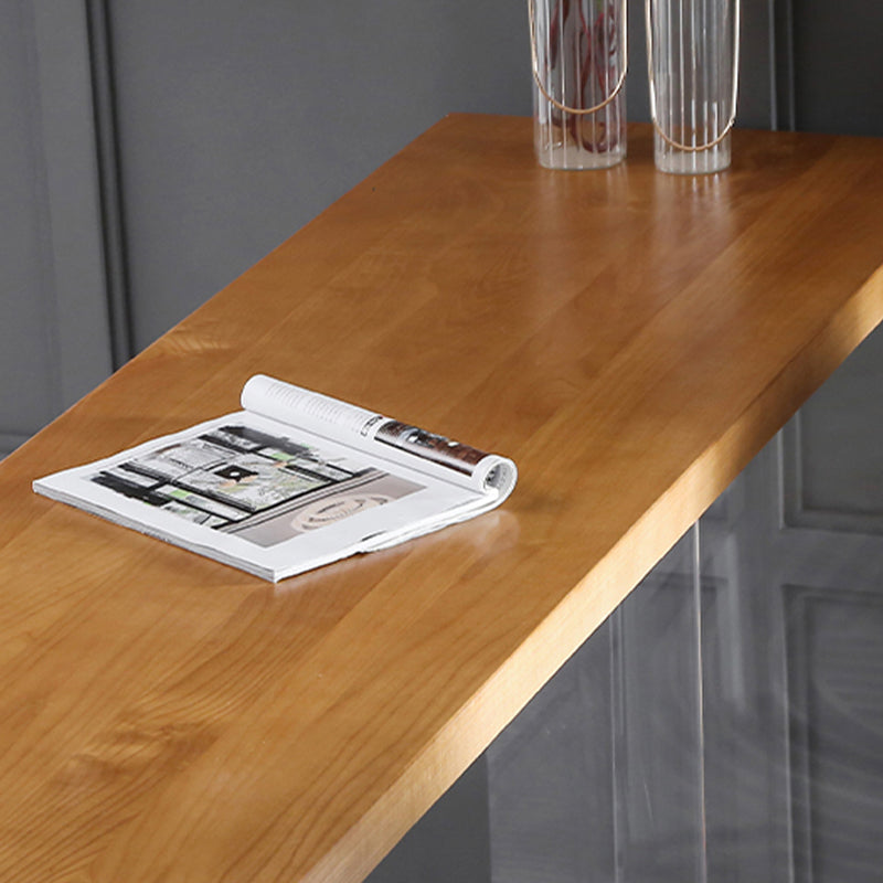 Contemporary Style Solid Wood Top Dining Table with Acrylic Base