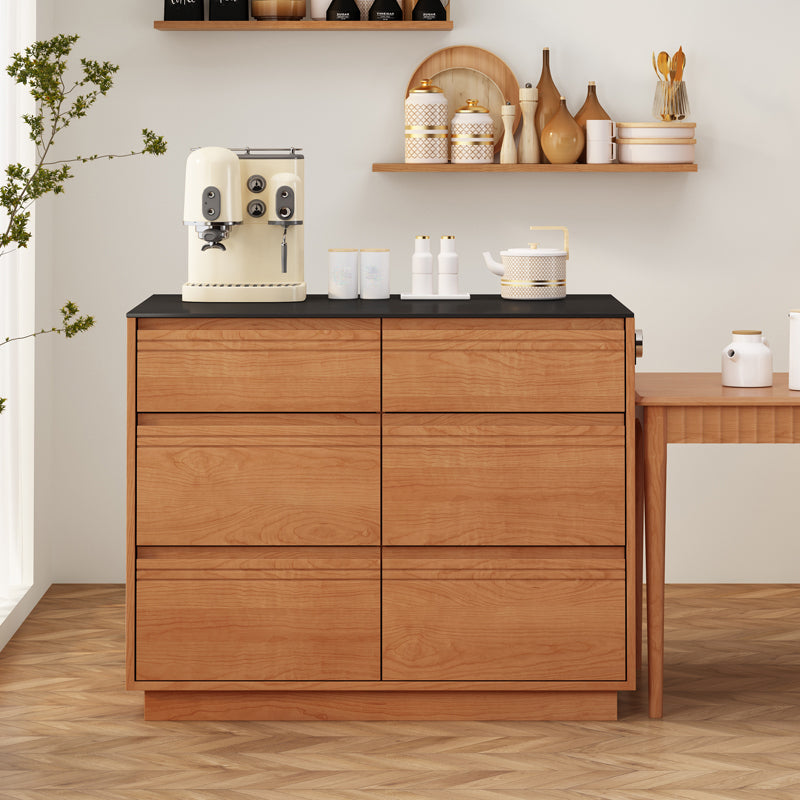 Modern Pine Wood Rectangle Kitchen Island Table for Dining Room