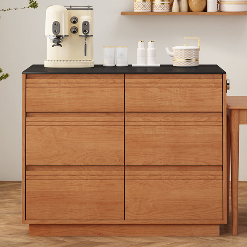 Modern Pine Wood Rectangle Kitchen Island Table for Dining Room