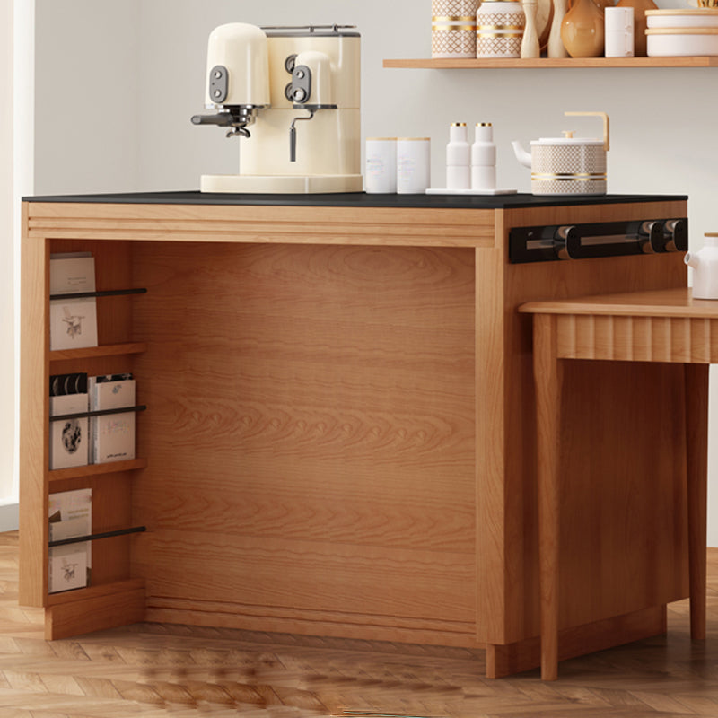 Modern Pine Wood Rectangle Kitchen Island Table for Dining Room