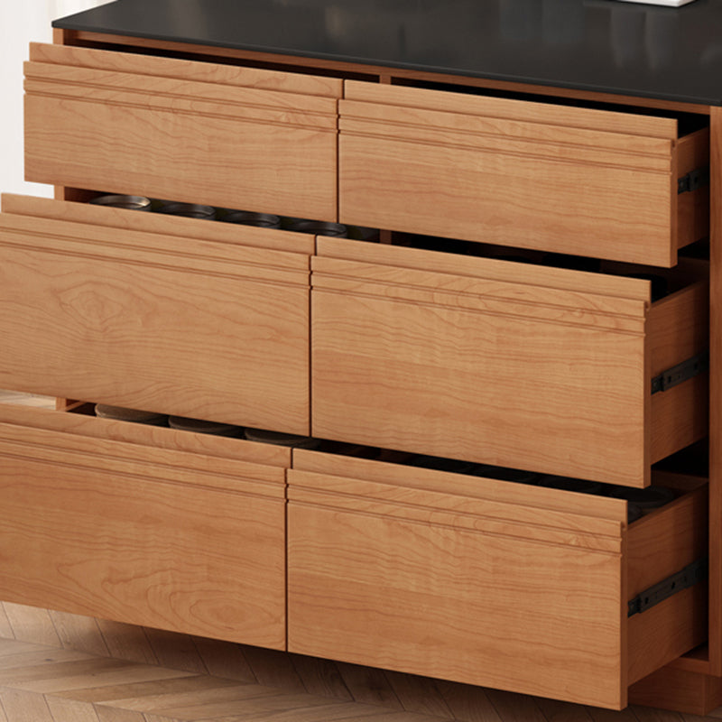 Modern Pine Wood Rectangle Kitchen Island Table for Dining Room