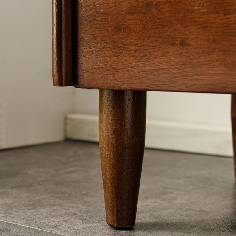 Modern Style Rubber Wood Storage Sideboard Cabinet with Glass Doors