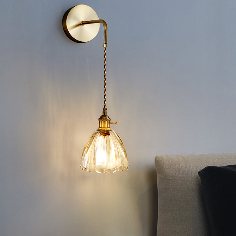 Nordic Style Wall Light Geometry Shape Wall Lamp with Glass Shade for Bedroom