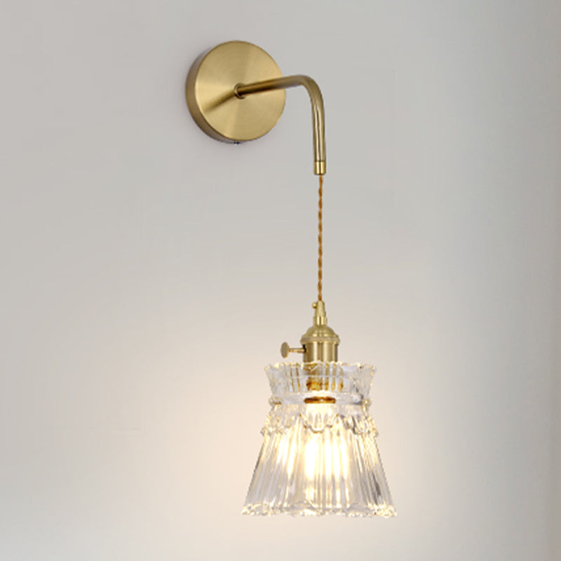 Nordic Style Wall Light Geometry Shape Wall Lamp with Glass Shade for Bedroom